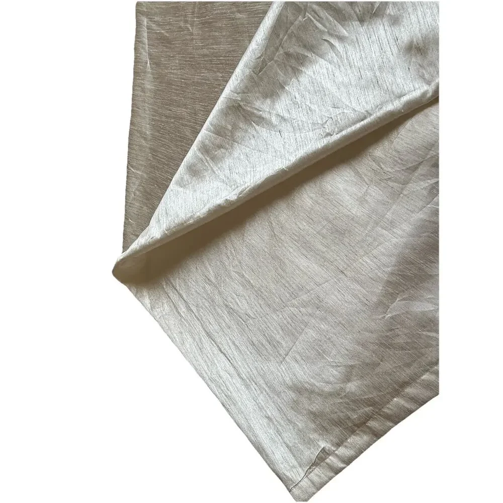 2 Faux Silk Ivory Off White Curtains Panels Drapes Lined Rod Pocket Long Pair
